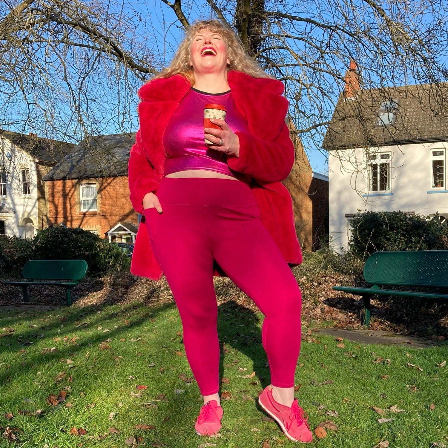 Squat Proof korta leggings - Raspberry Pie
