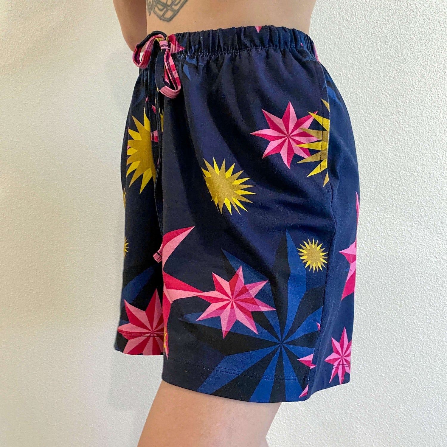 Pyjamas shorts i ekologisk bomull - Stjärnor