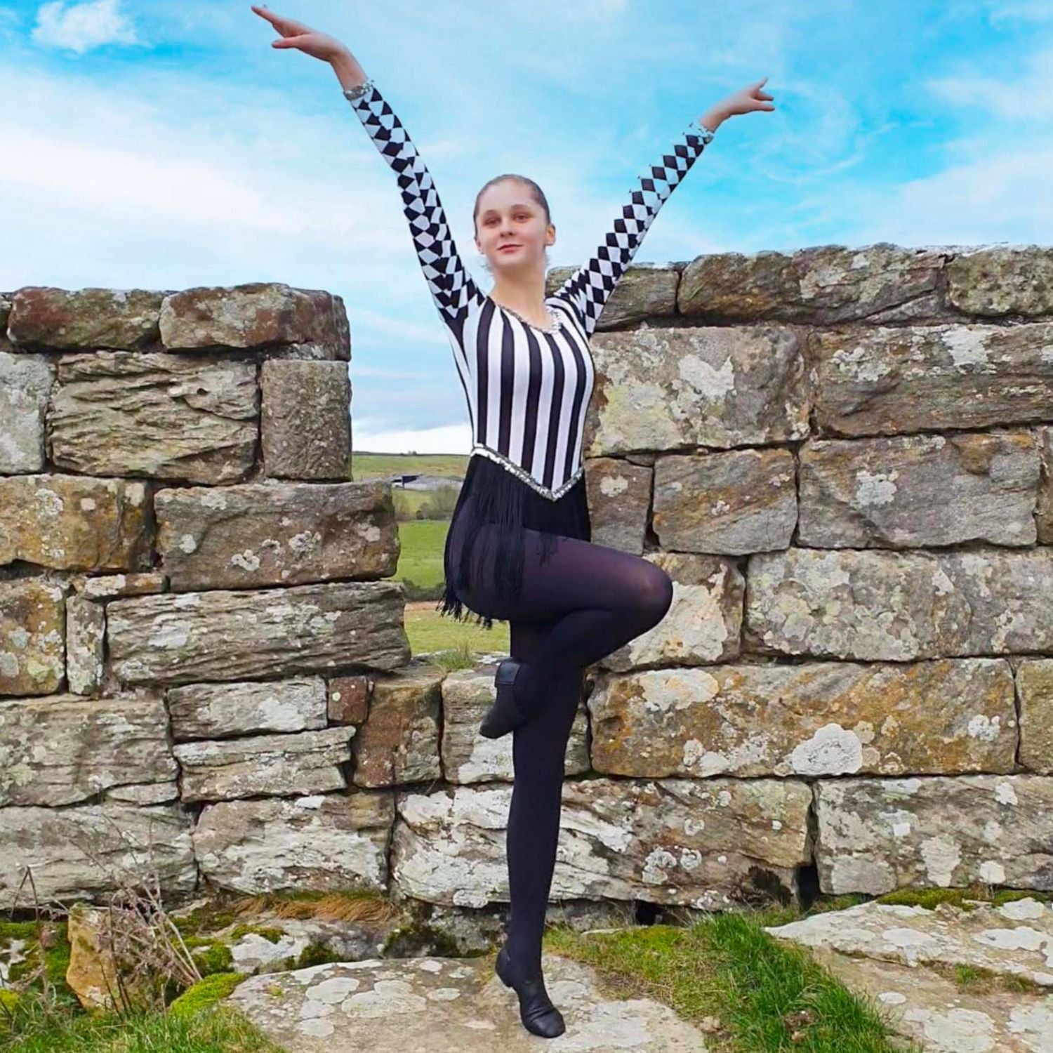 Tween Convertible Dance Tights - Svart