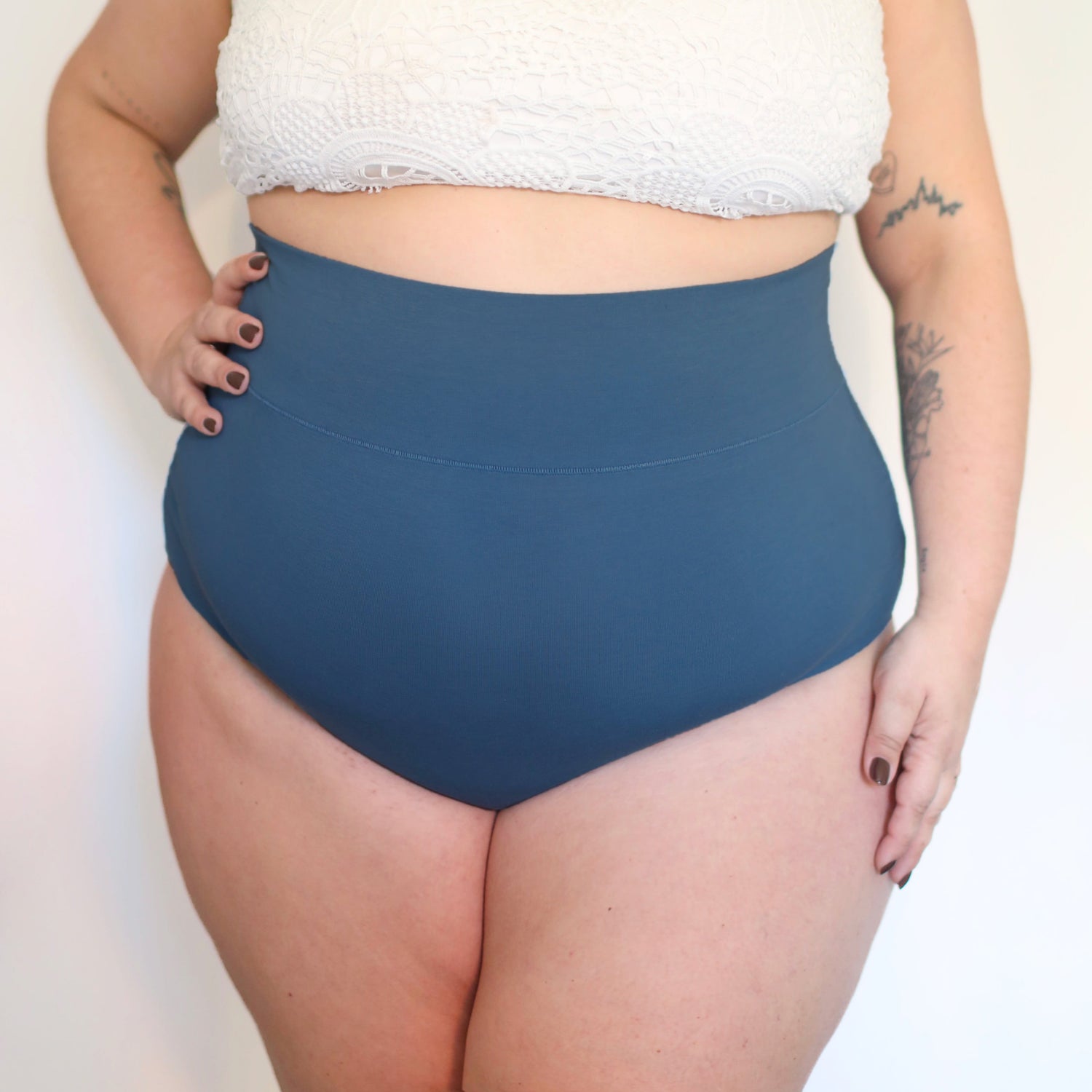 Super High Waist Knickers i ekologisk bomull - Denim
