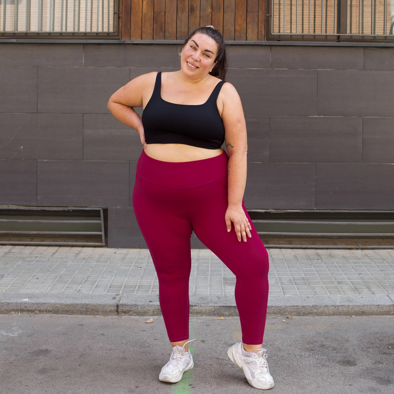 Squat Proof korta leggings - Raspberry Pie
