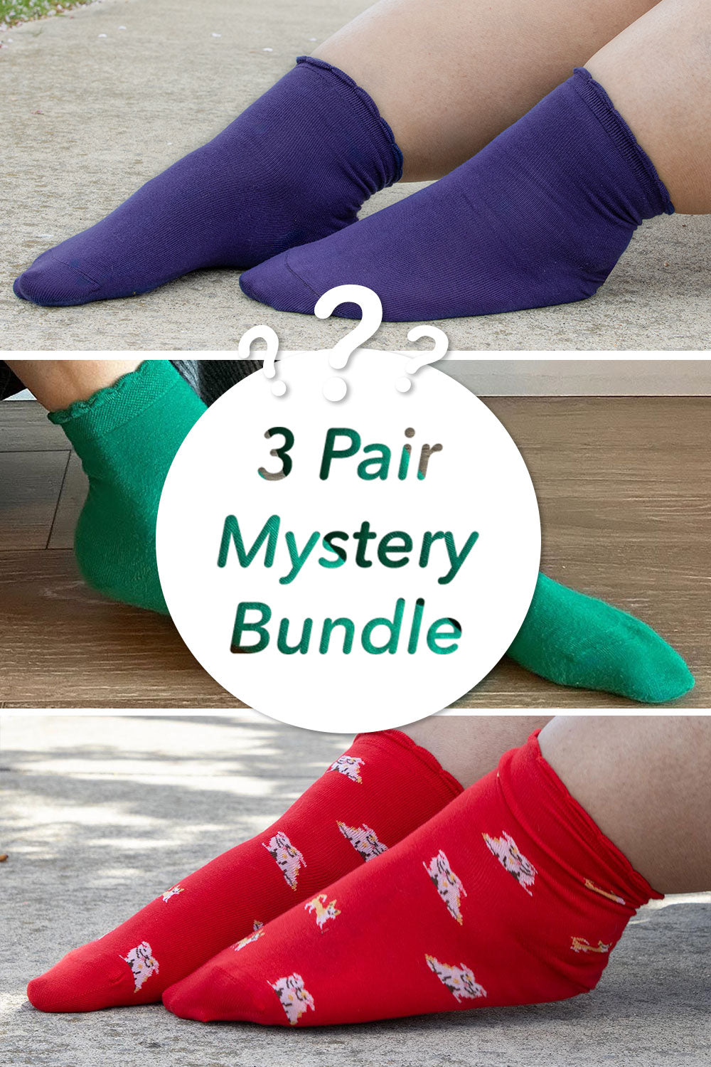 Bambu ankelstrumpor - 3 par Mystery Bundle