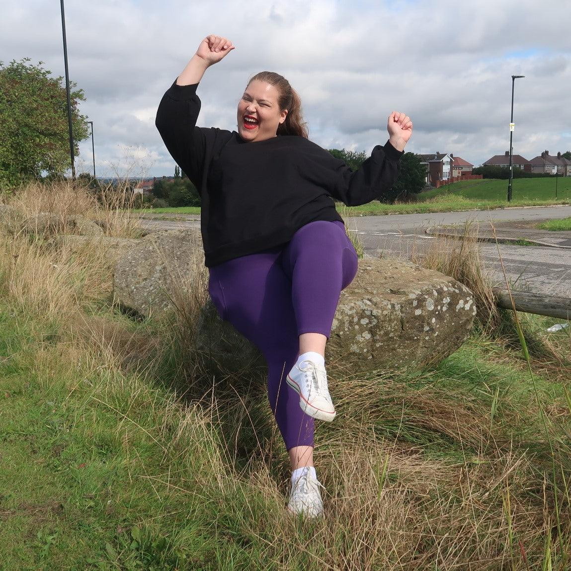 Squat Proof korta leggings - Suffragette lila
