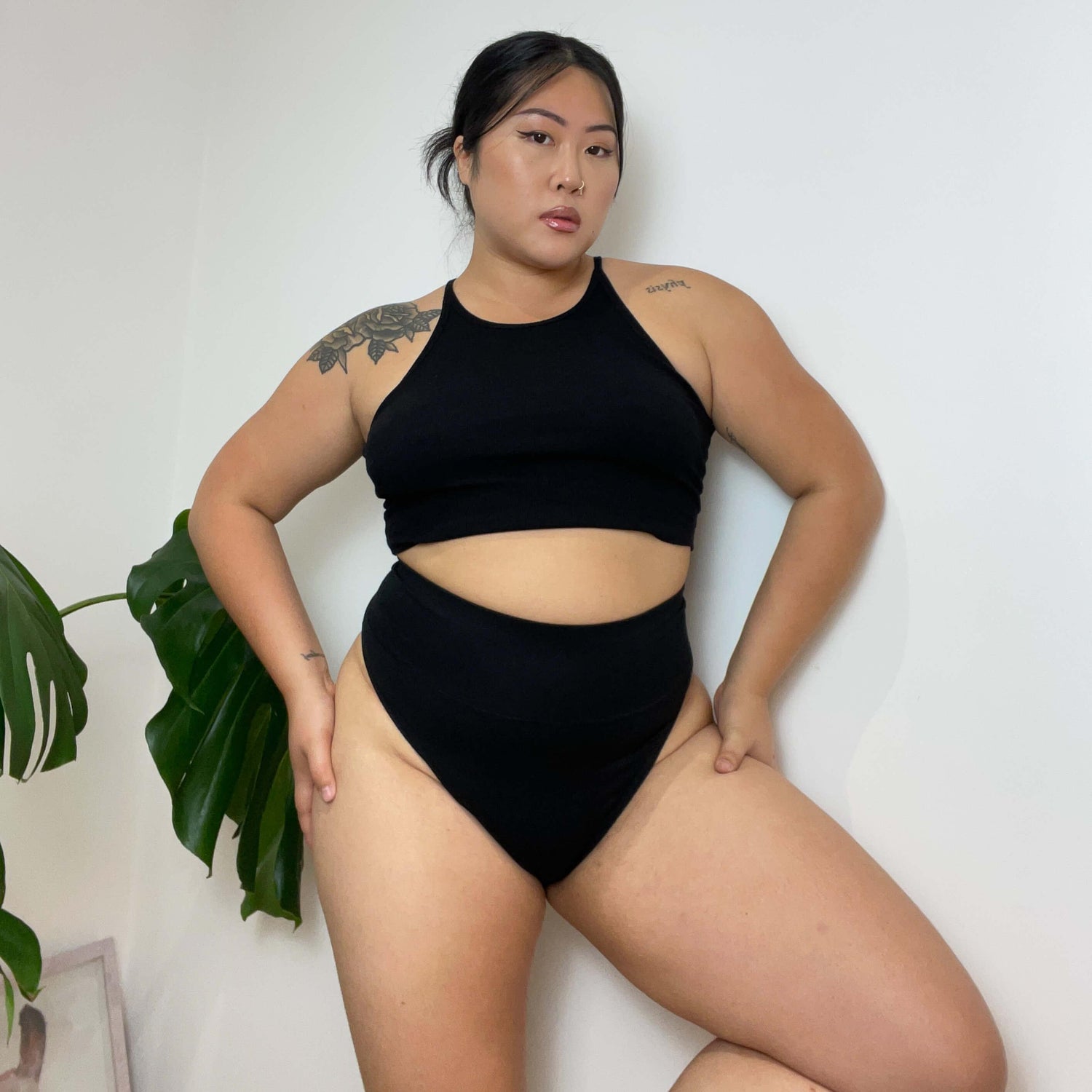 Knickers med superhöga ben - 3 par i svart