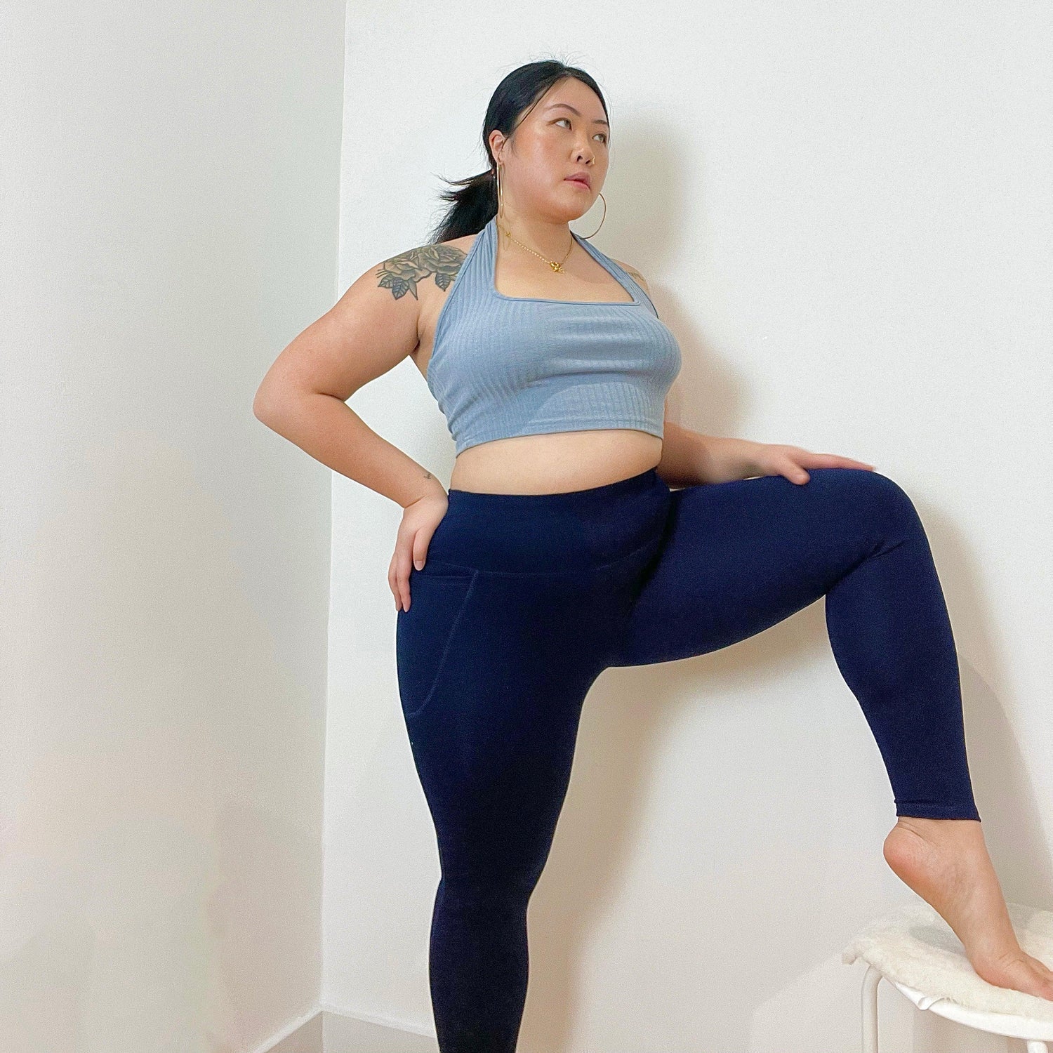 Squat Proof Långa Leggings - Marin