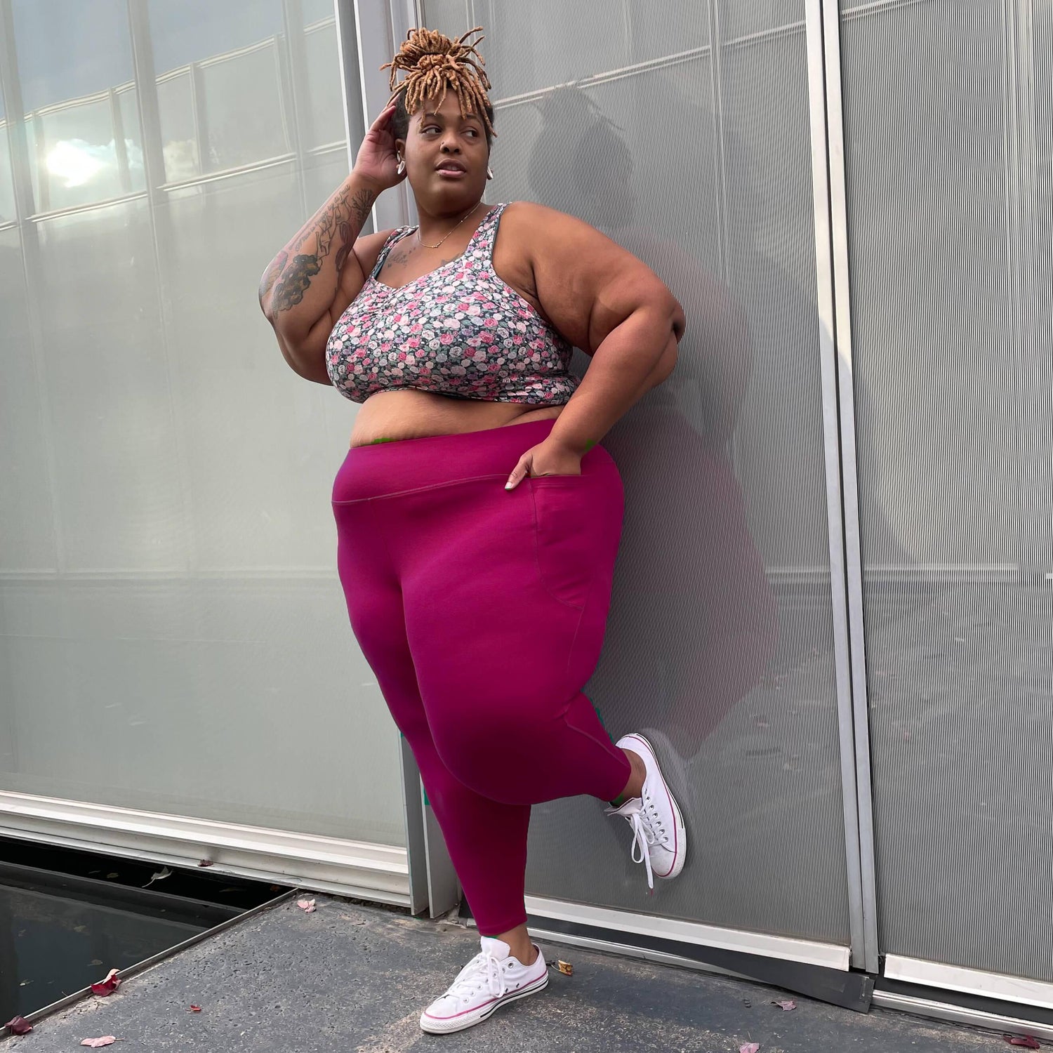 Squat Proof Långa Leggings - Raspberry Pie