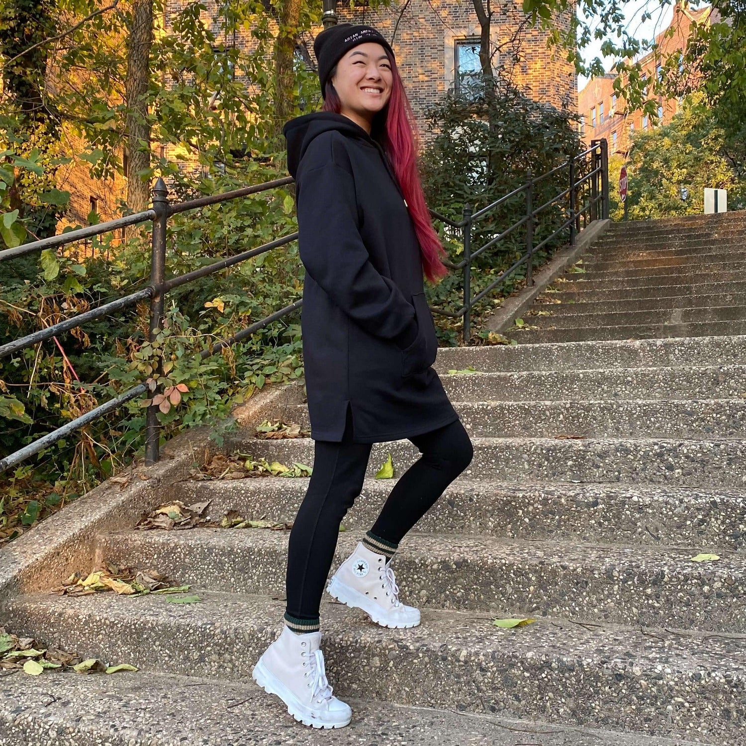 Långärmad hoodie i ekologisk bomull